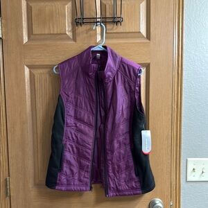 Women's Purple and Black Quilted Vest